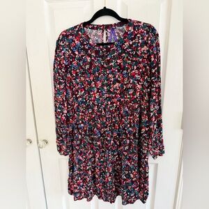 Seraphine Maternity Floral Tiered Dress Long Sleeve Boho Empire Waist US 4